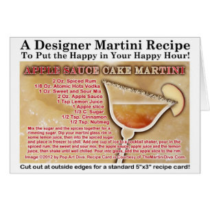 Tarjeta de felicitación de la receta de Martini de