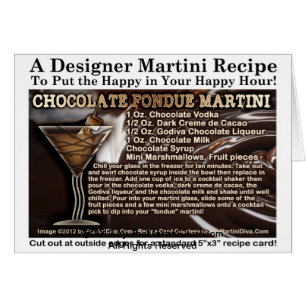 Tarjeta de felicitación de la receta del Martini d