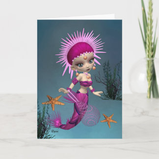 Tarjeta de felicitación de la reina de la sirena