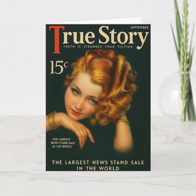 Tarjeta de felicitación de la revista True Story d (Anverso)