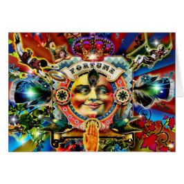 Tarjeta de felicitación de la rueda de la fortuna