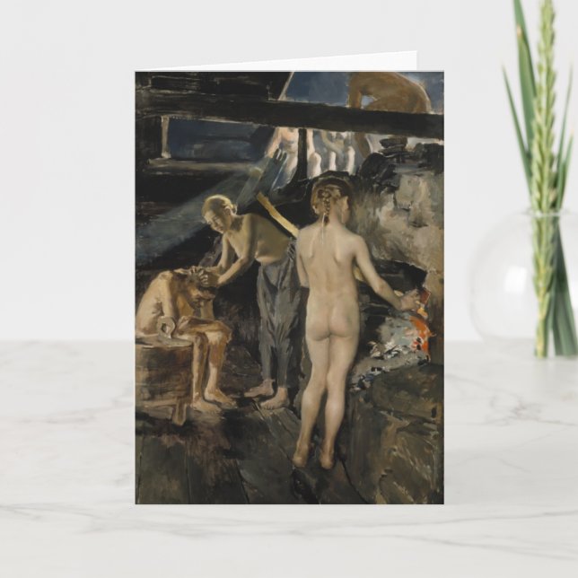 Tarjeta de felicitación de la sauna de (Anverso)