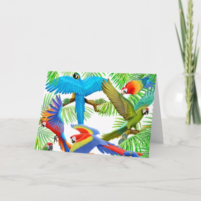 Tarjeta de felicitación de la selva del Macaw (Anverso)
