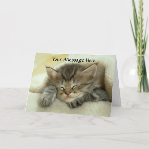 Tarjeta de felicitación de la siesta del gato
