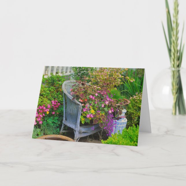 Tarjeta de felicitación de la silla de jardín (Anverso)