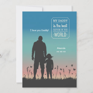 Tarjeta de felicitación de la silueta del papá
