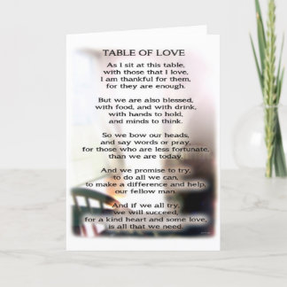 Tarjeta de felicitación de la tabla de amor