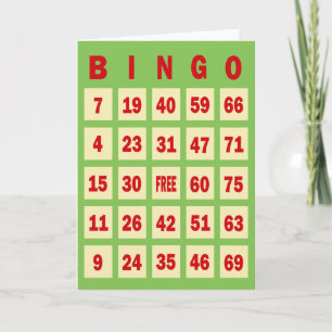 Tarjeta de felicitación de la tarjeta del bingo