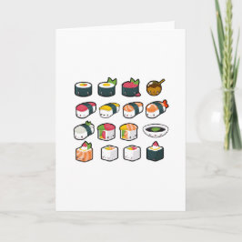 Tarjeta de felicitación de la variedad del sushi