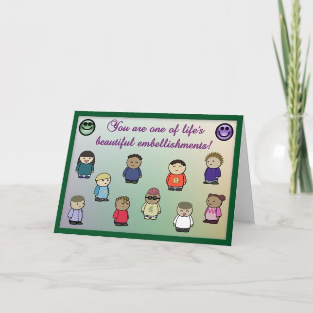 Tarjeta de felicitación de la vida con el embellec (Anverso)