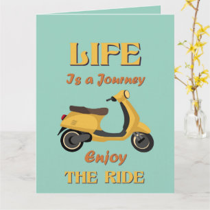 Tarjeta de felicitación de la vida es un viaje