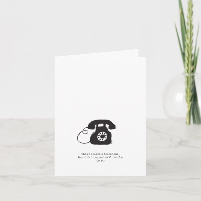 Tarjeta de felicitación de la vieja escuela telefó (Anverso)