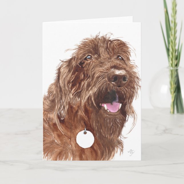 Tarjeta de felicitación de Labradoodle #1 del (Anverso)