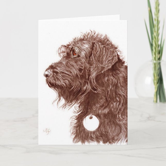 Tarjeta de felicitación de Labradoodle del (Anverso)