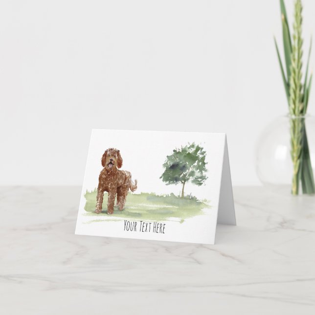 Tarjeta de felicitación de Labradoodle Personaliza (Anverso)