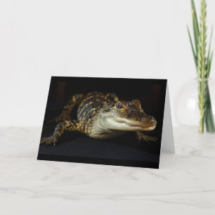 Tarjeta de felicitación de lagarto en blanco dentr