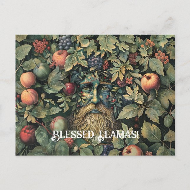 Tarjeta de Felicitación de Lammas del Hombre Verde (Anverso)