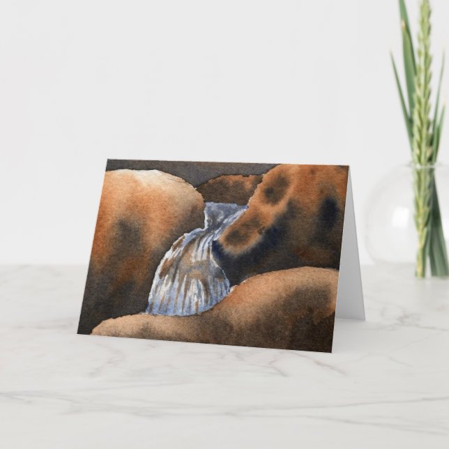 Tarjeta de felicitación de las aguas de montaña (Anverso)