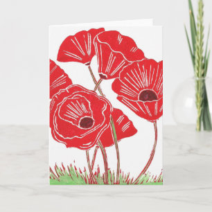Tarjeta de felicitación de las amapolas