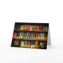 Tarjeta de felicitación de las botas de vaquero de