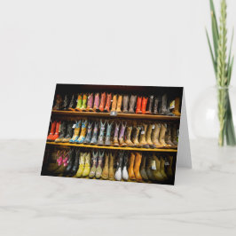 Tarjeta de felicitación de las botas de vaquero de