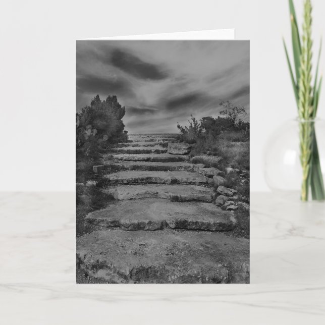 Tarjeta de felicitación de las escaleras de la (Anverso)