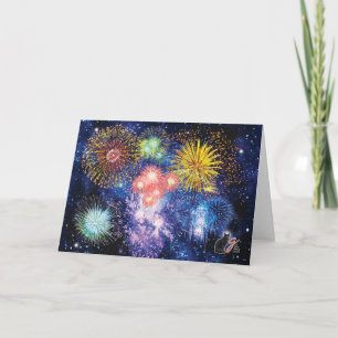 Tarjeta de felicitación de las explosiones de los