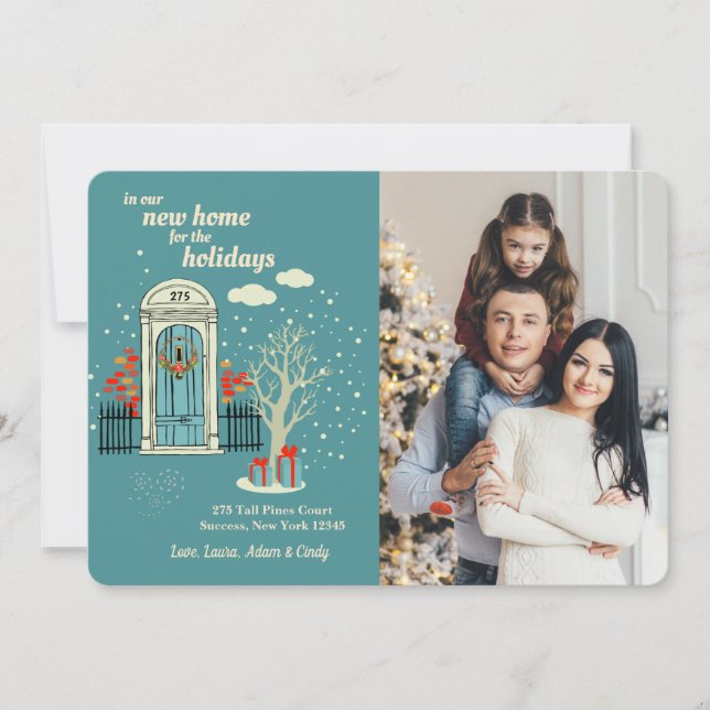 Tarjeta de Felicitación de las Fiestas con Foto de (Anverso)