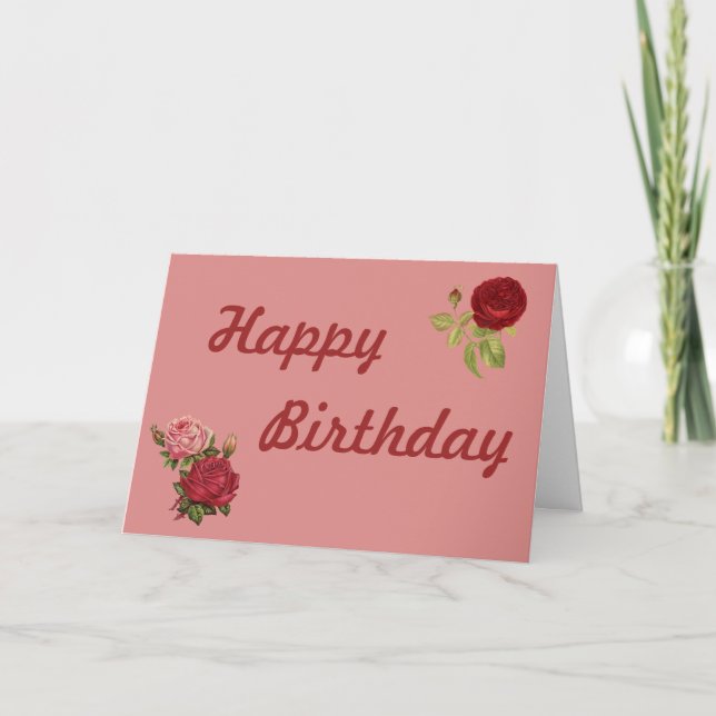 Tarjeta de felicitación de las flores de cumpleaño (Anverso)