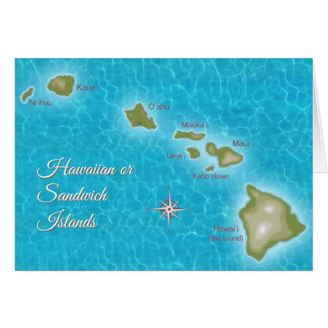 Tarjeta de felicitación de las Islas Hawái (Anverso (Horizontal))