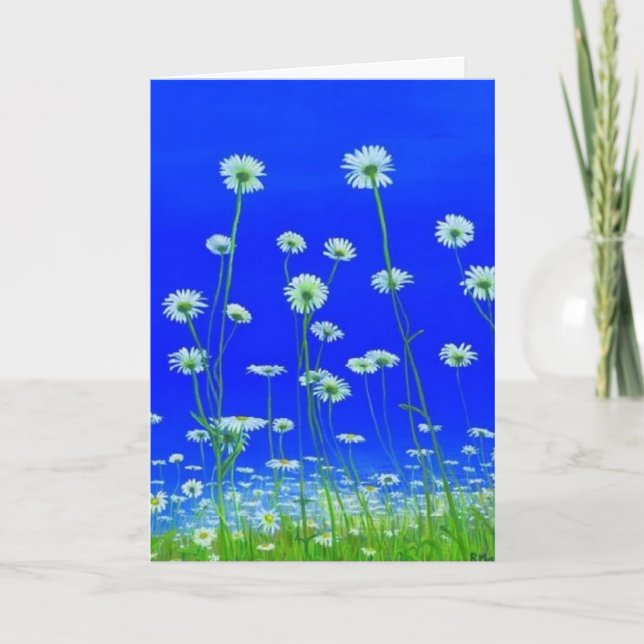 Tarjeta de felicitación de las margaritas para (Anverso)
