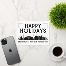 Tarjeta de felicitación de las vacaciones felices