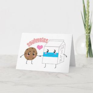 Tarjeta de felicitación de leche y galletas (horiz