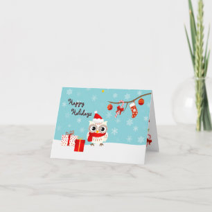 Tarjeta de felicitación de Lechuza de Nieve de Fel