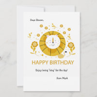 Tarjeta de felicitación de león de cumpleaños
