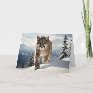 Tarjeta de felicitación de león de montaña