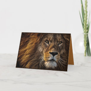 Tarjeta de Felicitación de León Hermoso Doblada