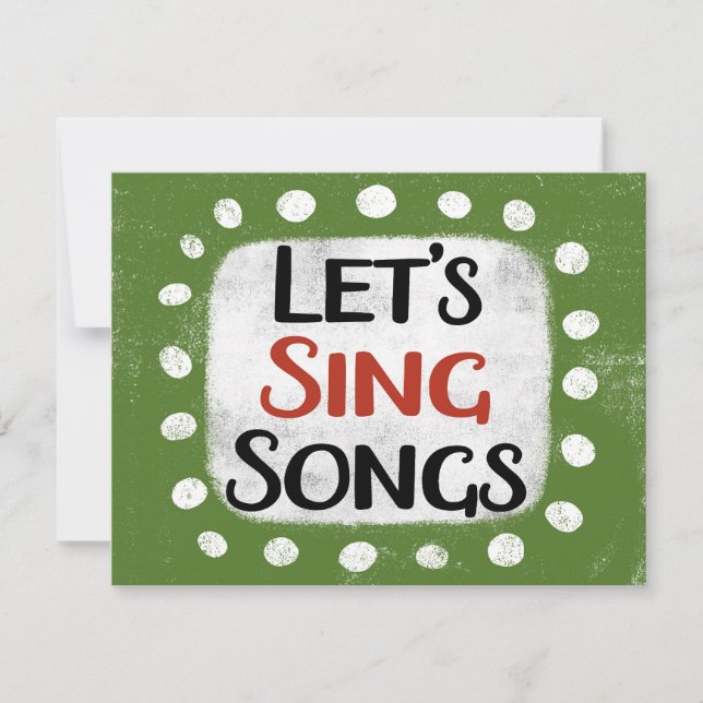 Tarjeta de felicitación de Let's Sing Songs (Anverso)