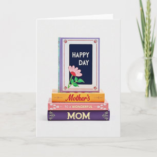 Tarjeta de felicitación de libros apilados