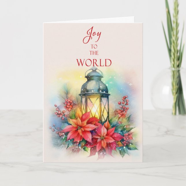 Tarjeta de Felicitación de Linterna de Navidad (Anverso)