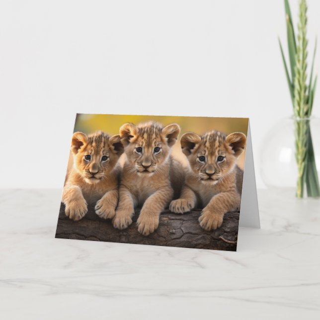 Tarjeta de felicitación de Lion Cubs (Anverso)