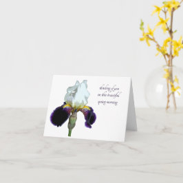 Tarjeta de felicitación de lirio púrpura y blanco