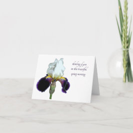 Tarjeta de felicitación de lirio púrpura y blanco