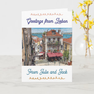 Tarjeta de felicitación de Lisboa, Alfama, Portuga