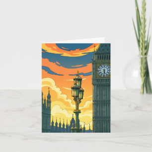 tarjeta de felicitación de Londres Big Ben al atar