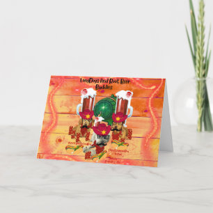 Tarjeta de felicitación de LongDogs y Root Beer Bu