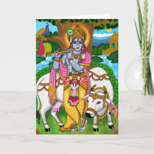 Tarjeta de felicitación de Lord Krishna (Anverso)