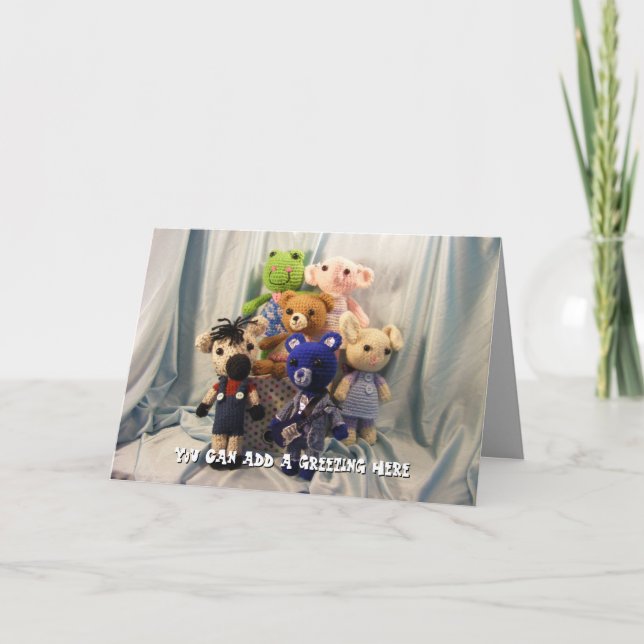 Tarjeta de felicitación de los amigos de Amigurumi (Anverso)