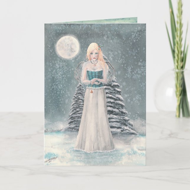 Tarjeta de felicitación de los azules del invierno (Anverso)
