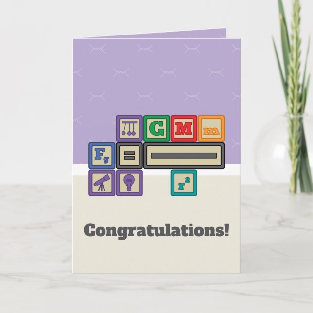 Tarjeta de felicitación de los bloques del físico (Anverso)